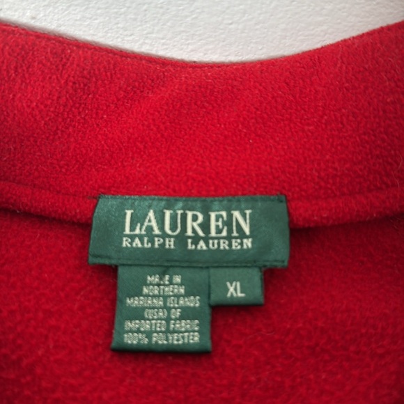 Lauren by Ralph Lauren red pullover quarter zip fleece - Picture 11 of 16
